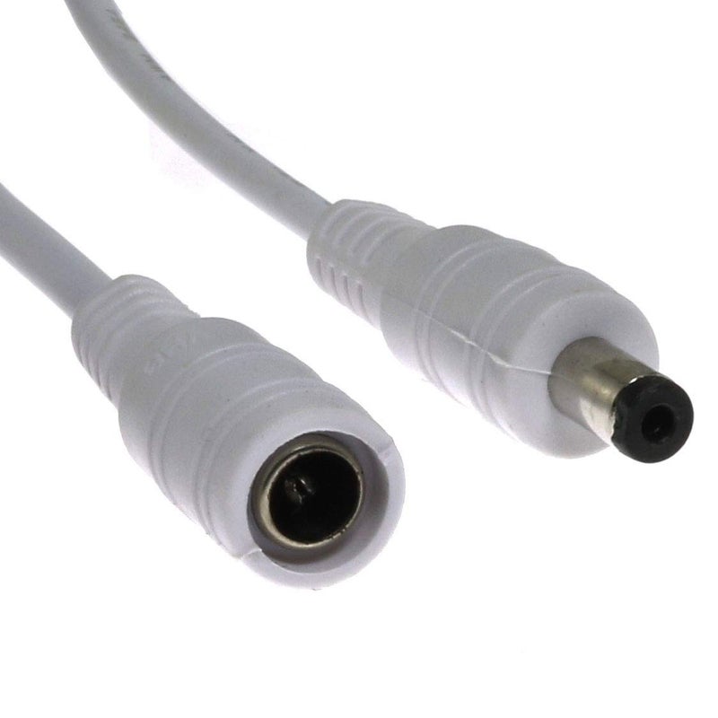 RLECS 3pcs in-Line Power Extension Cable Wire with Switch On/Off,White DC Male Female Plug Jack Connector Cable for CCTV Camera Light Strip 5.5x2.1mm DC 12V - Image 5
